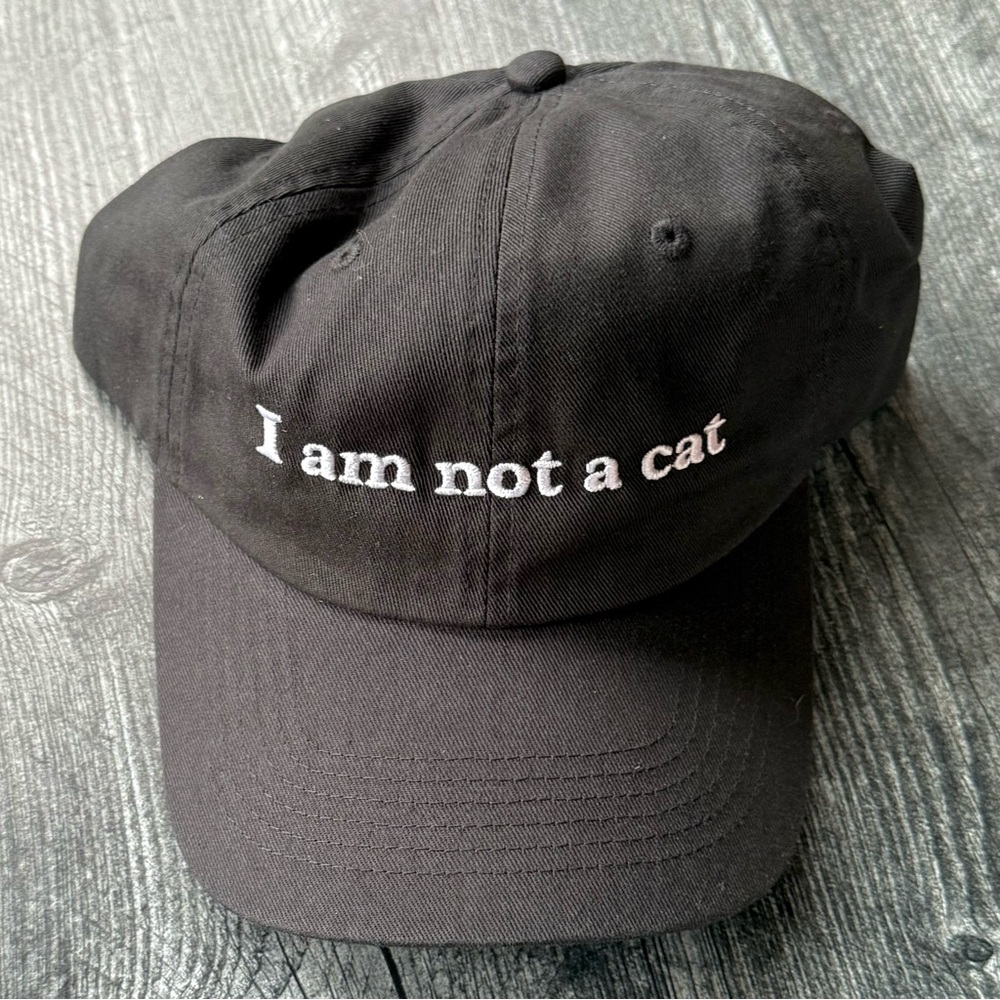 Black "I Am Not a Cat" Cap dad hat